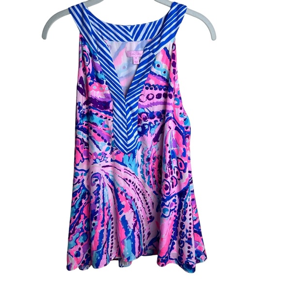 Lilly Pulitzer Achelle Top in Colony Coral Shell Out Size M - Picture 3 of 16